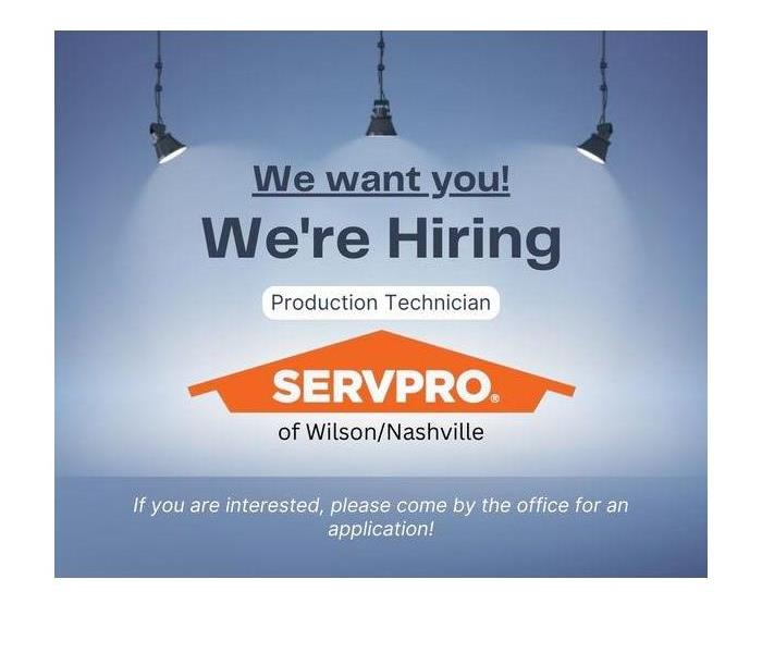 Picture that says we are hiring for production crew.